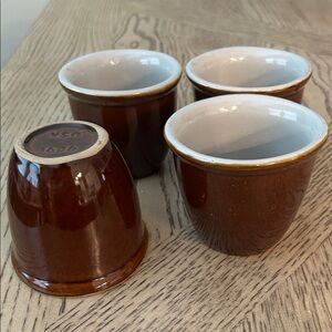 Vintage Hall Pottery Set of 4 cups/ ramekin